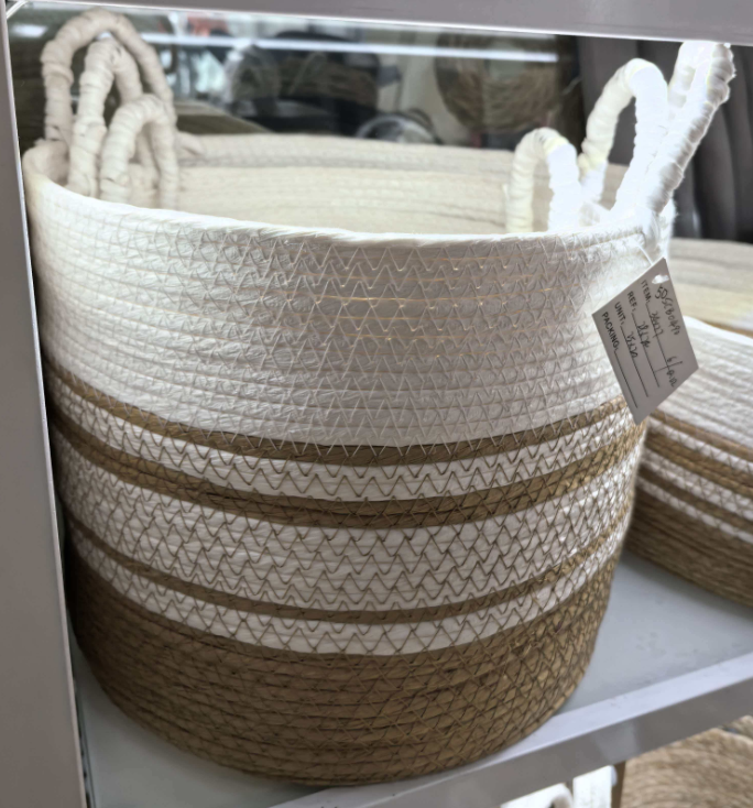 Seagrass baskets D34xH27, 29xH24, D25xH20 cm, 3 pcs